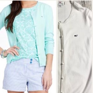 Vineyard Vines White Casey Button-Up Cardigan